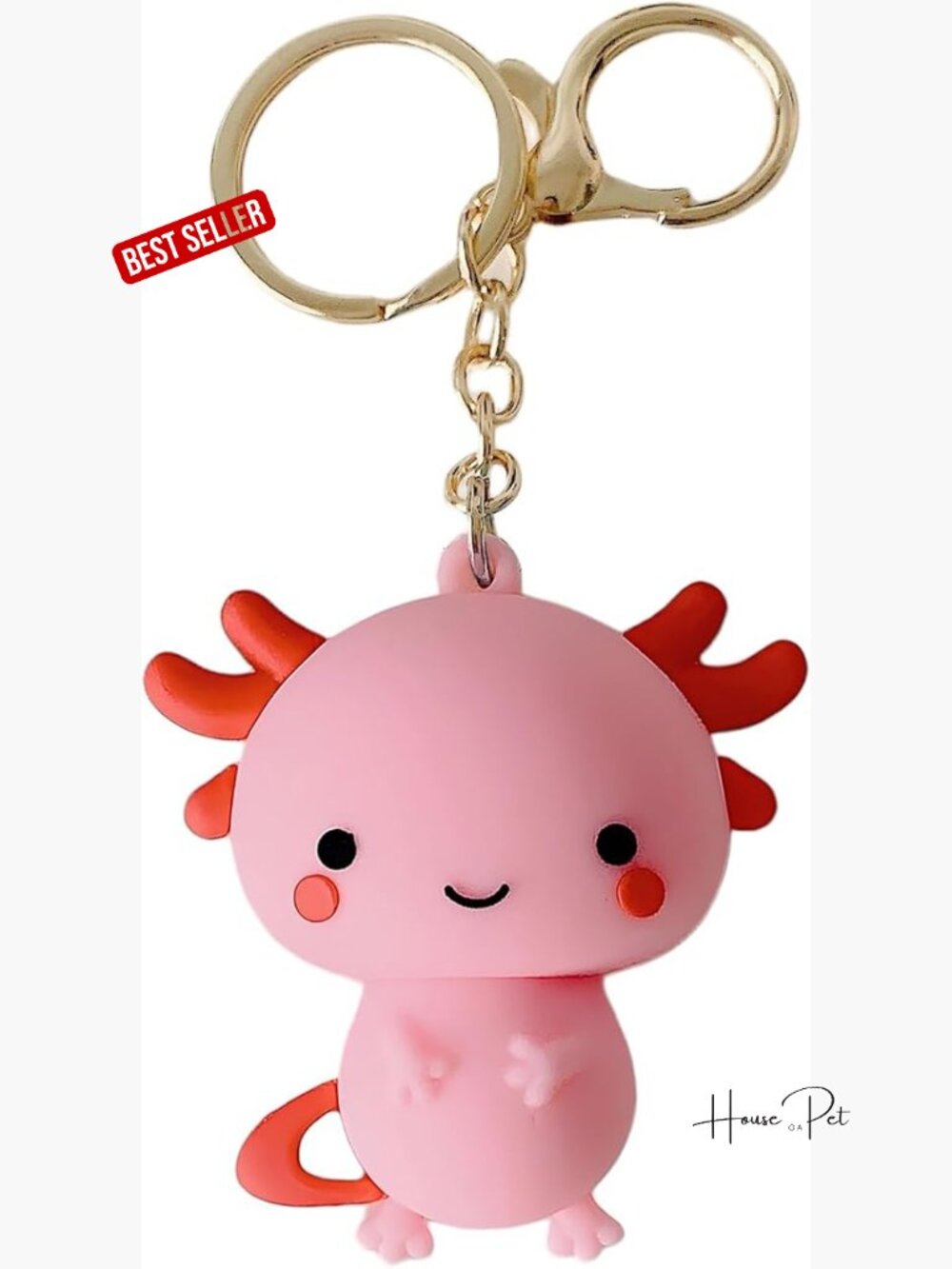 Cute Axolotl PVC Keychain for Bags, Backpacks, Keys